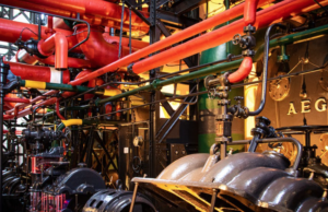 Tuberías de agua en una fábrica